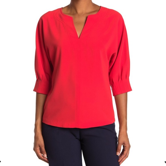 Trina Turk NWT Sussuro Split Neck top - Picture 1 of 5